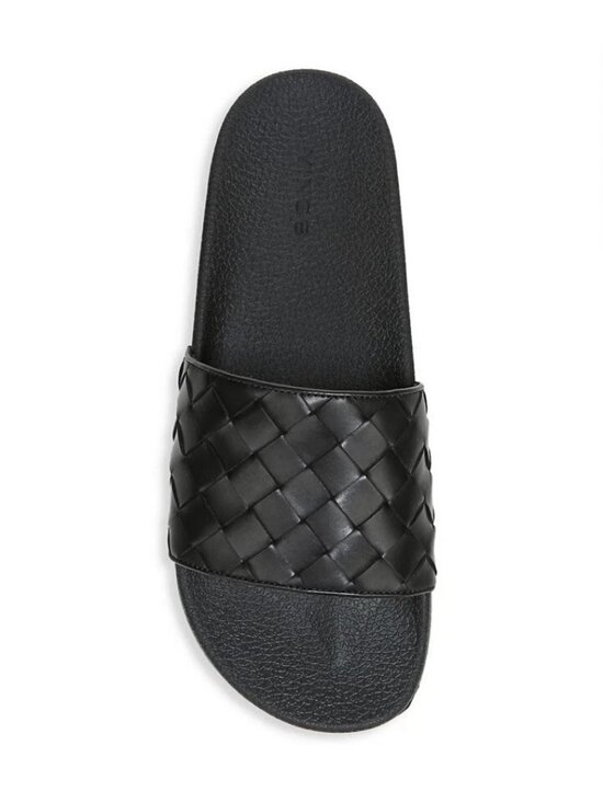 VINCE sz 11 Mens Leather Watley Calfskin Leather Sports fashion Slides Black LE main image 5